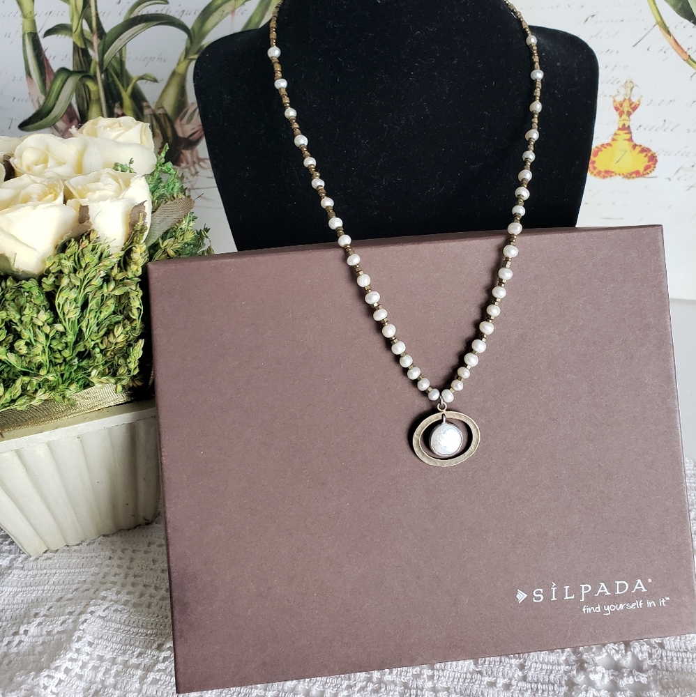 Silpada Go Coastal  Pearl Beaded Necklace